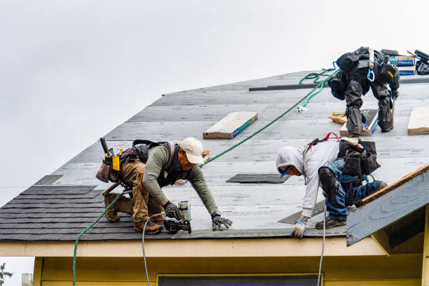 Professional Roofing technician working in Hemlock, IN